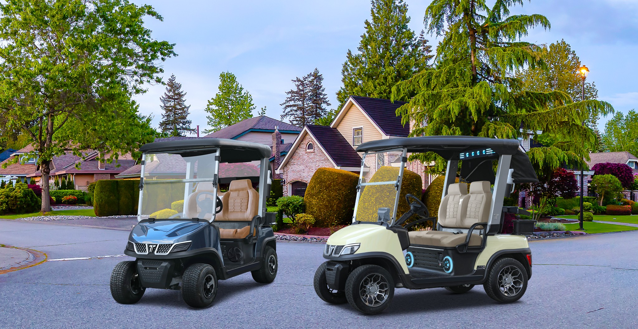 Tara Spirit Pro and Plus custom golf carts with personalized colors and accessories