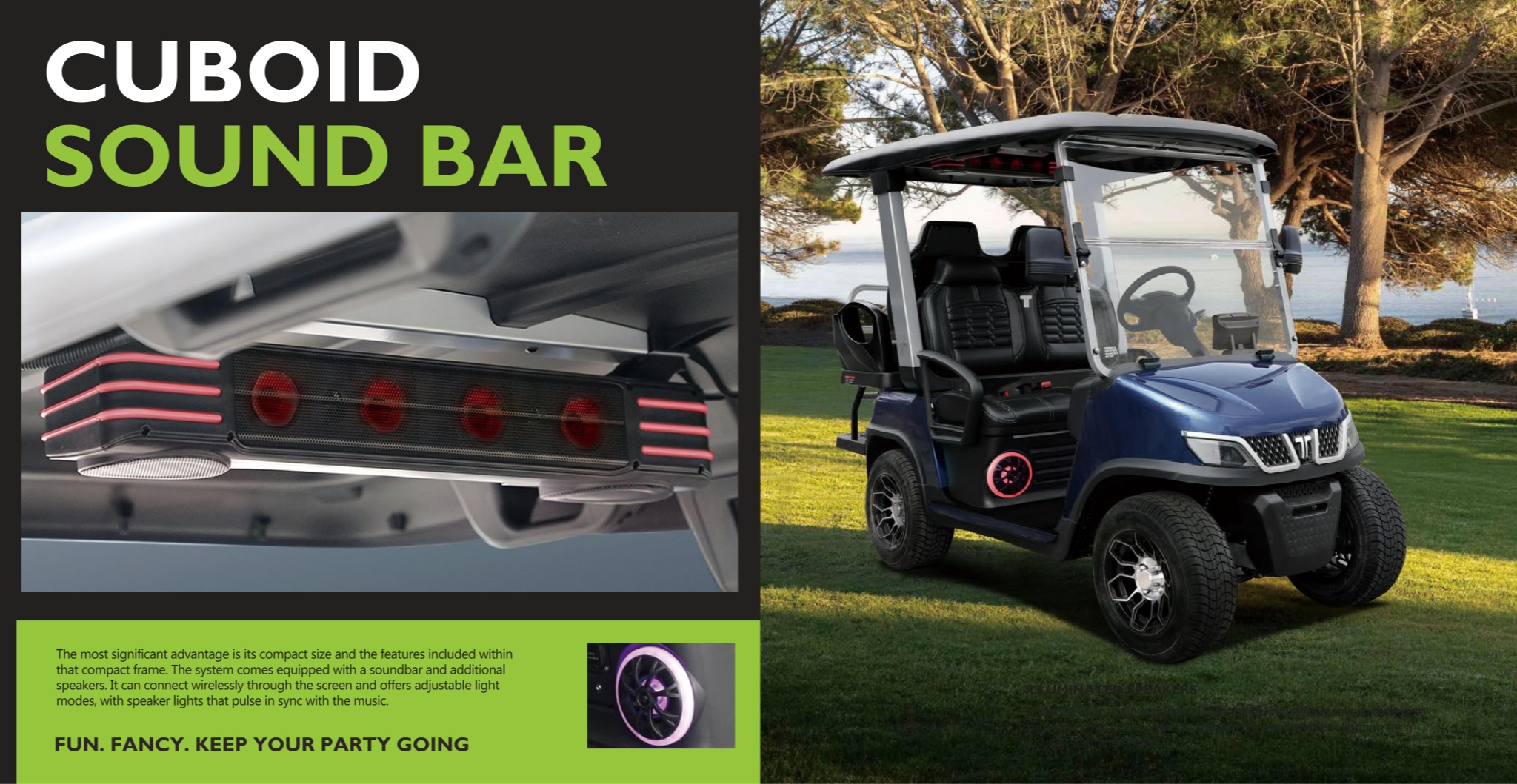Tara Roadster 2+2 with Built-in Bluetooth Golf Cart Speakers