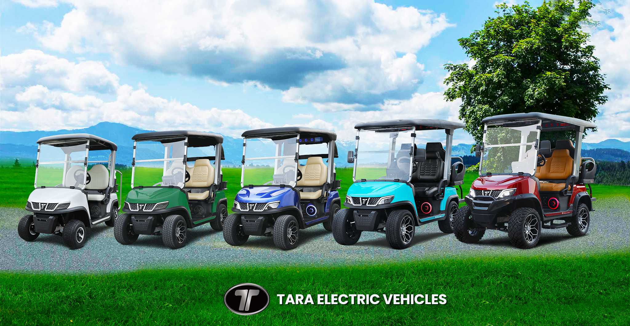 Lifted TARA Neighborhood Electric Vehicles on Course