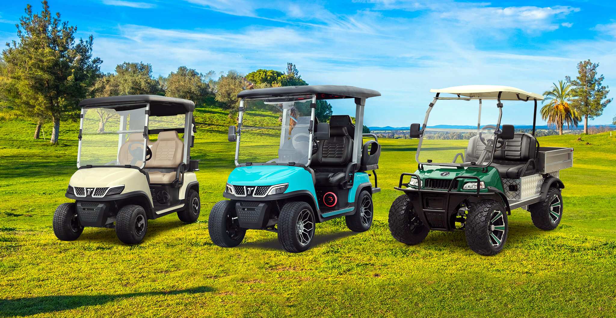 Electric Golf Cart with Utility Bed for Transport