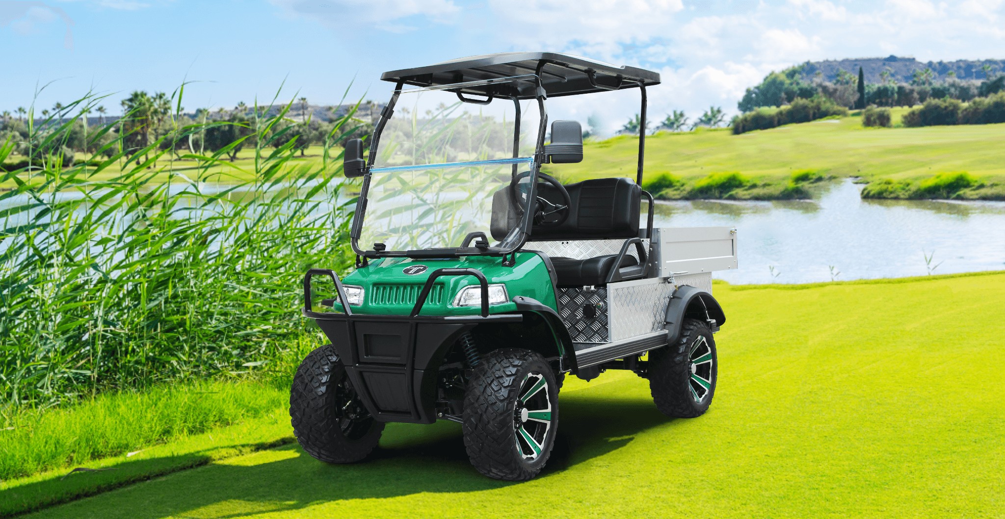 Street-ready Tara golf cart in urban zone