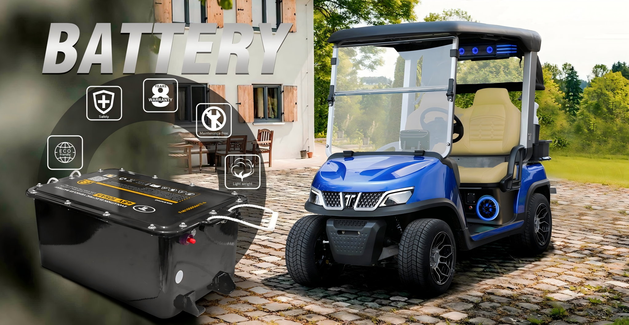 Tara Spirit Plus with Built-in Lithium Golf Cart Battery