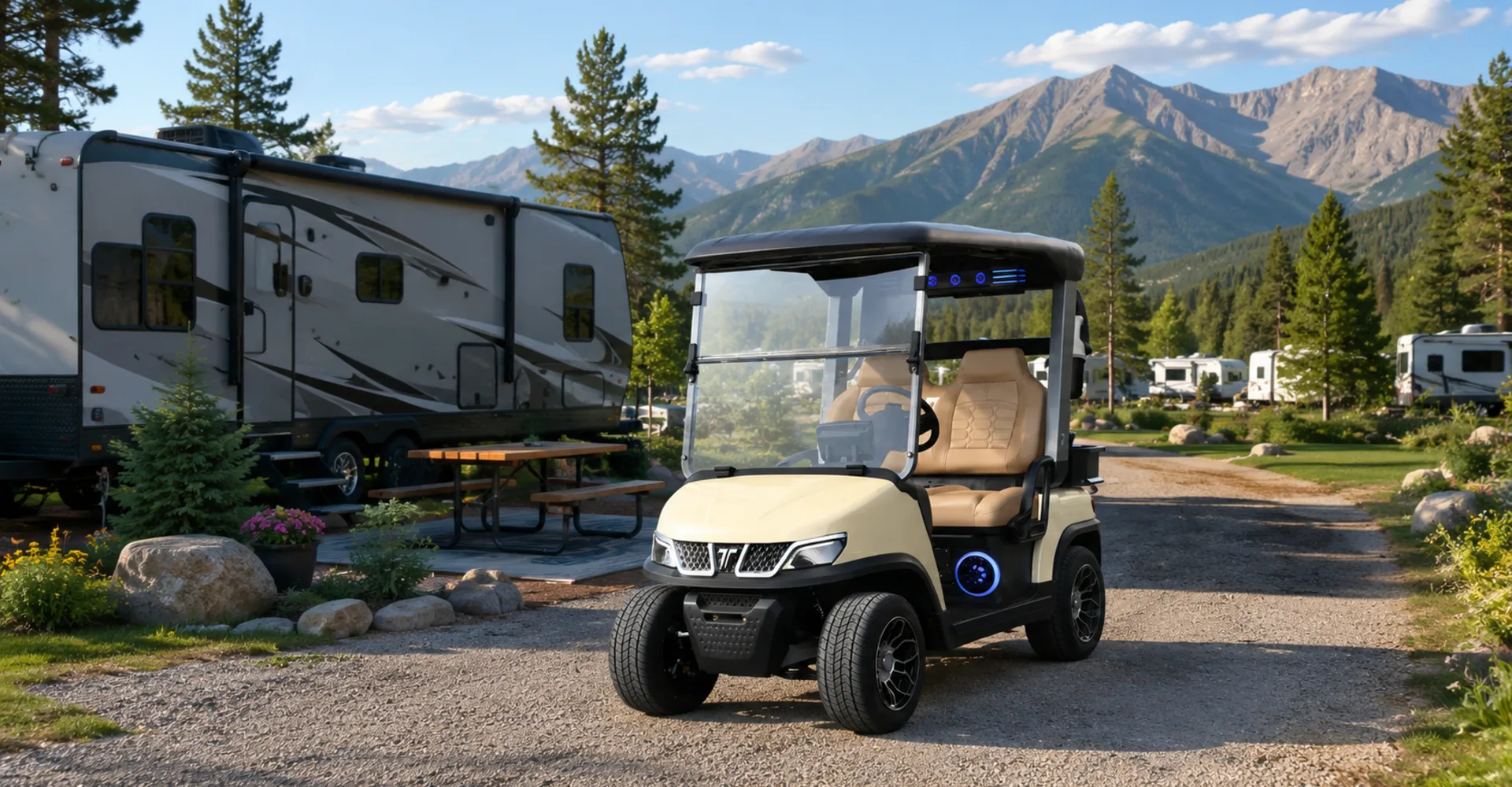 TARA golf cart at an RV campground